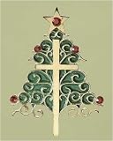 Pack of 6 Christmas Tree & Cross Holiday Traditions Inspirational Ornaments
