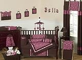 Bella Brown and Pink Baby Bedding 9pc Crib Set Bella Brown and Pink Baby Bedding 9pc Crib Set