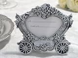 2x3 Pewter Finish Frame Heart Shaped Wedding Coach Design (Set of 24) - Baby Shower Gifts & Wedding