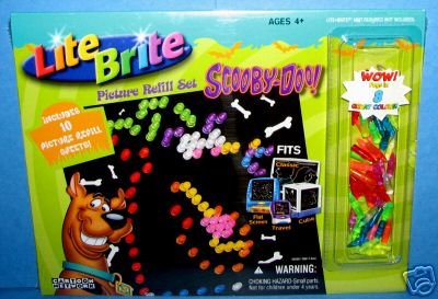 Childrens Toyshop  Toys : Lite Brite Picture Refill Set ~ SCOOBY DOO with BONUS Colored Pegs!