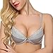 Ekouaer Women's Satin Demi Minimizer Underwire Bra Sexy Everyday Bra Gray
