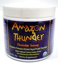 Amazon Thunder Thunder Scoop Organic Freeze Dried Acai Fruit Powder, with Camu Camu 3.17 oz (90 g)