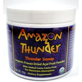 Pure Oragnic AMAZON THUNDER 100% Acai Fruit Berry Freeze Dried Powder with Camu Camu ~ 90g Jar ~ Incredible Superfood