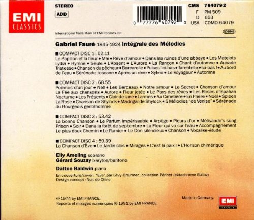 Cover image : Faure;Melodies