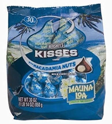 Hersheys Kisses with Mauna Loa Macadamia Nuts LOT OF 4/30oz each by Hershey Mauna Loa