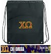 Chi O Drawstring Bag Cinch Chi Omega Draw String Back Pack - For Boys Girls Students or Adults