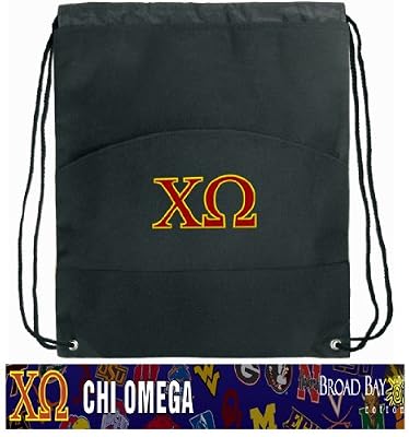 Chi O Drawstring Bag Cinch Chi Omega Draw String Back Pack - For Boys Girls Students or Adults