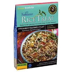 Kohinoor Rice Treat Ready To Eat Gourmet Rice Pilafs, Hyderabadi Vegetable Biryani, 8.8-Ounce Pouches (Pack of 6)
