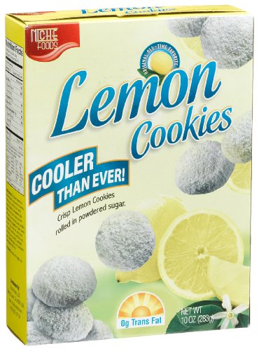 Niche Foods, LLC Lemon Cookies, 10-Ounce Boxes (Pack of 6)