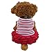 Binmer(TM)Cute Dog Clothes Pet Dog Costume Stripe T-shirt Skirt Puppy Princess Dress Dog Apparel (Red, XL)