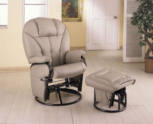 Bone Cushion Leatherette Swivel Glider Recliner W/ottoman 51e4DYp6GML Bone Cushion Leatherette Swivel Glider Recliner W/ottoman