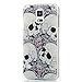 S5 Case, Galaxy S5 Case - MOLLYCOOCLE Fashion Style Colorful Painted Pattern PC Hard Cover Case for Samsung Galaxy S5 I9600 SM-G900A SM-G900T SM-G900P SM-G900V SM-G900R4 Developer Edition(Skull with Flowers)