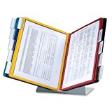 Durable Office Products 536000 Desk Reference System, w/ Desk Stand, 10 Letter Sleeves