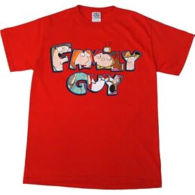 Family Guy Characters in Logo Mens T-Shirt