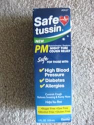 Safe Tussin PM - Night Time Cough Relief - Sugar Free - Dye Free - Alcohol Free - Gluten Free