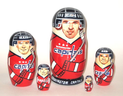 NHL Hockey Washington Capitals * or Any Team your choice Russian Nesting doll 5 pcs / 6-7 in * nhl.wash.cap