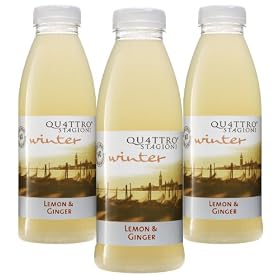 Qu4ttro Stagioni Winter Lemon and Ginger Juice Drink 500 ml (Pack of 12)