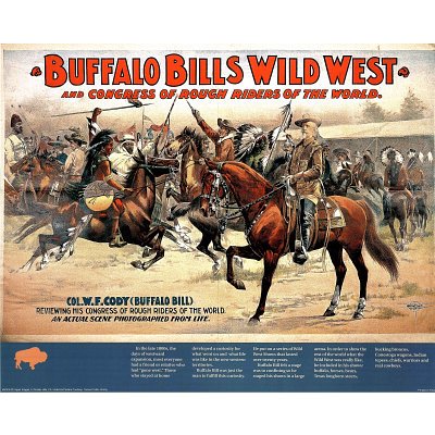 Professionally Framed Edward S. Curtis Buffalo Bill Wild West Show POSTER - 13x19 with RichAndFramous Black Wood Frame