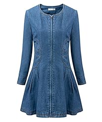 Short Long Sleeves Spring Summer  Cotton/Denim  Dress With Ruffles
