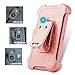 Galaxy S7 Edge Holster Case, BENTOBEN Hybrid Dual Layer Combo Armor Heavy Duty Rugged Protective S7 Edge Case with Built-in Rotating Kickstand Swivel Belt Clip Holster for Galaxy S7 Edge (Rose Gold)