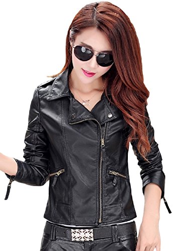 レディース 秋物 PUレザージャケット フェイクレザー ライダースジャケット 革ジャケット Leather Jacket スリム 薄い テーラード ショート丈 カジュアルアウター 大人カジュアル ジッパー付きポケット サイドポケット 袖口ジッパー 長袖 オシャレ モテかわ ブルゾン レジャー デート アウトドアジャケット 上着 定番 ベーシック トップス 人気 流行 トラベル トレンド ブラック SサイズからXLサイズまで オリジナルアクセサリー付属 UJA057