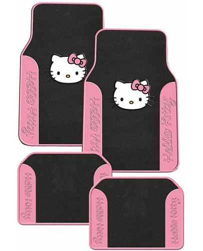 Hello Kitty Pink Front And Rear Carpeted Mats