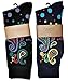 Fine Fit Mens Novelty Print Socks | 2 Pair Set | Trouser Socks | Casual | Crew