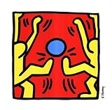 (20x20) Keith Haring Untitled 1988 Two Yellow Kickers Art Print Poster