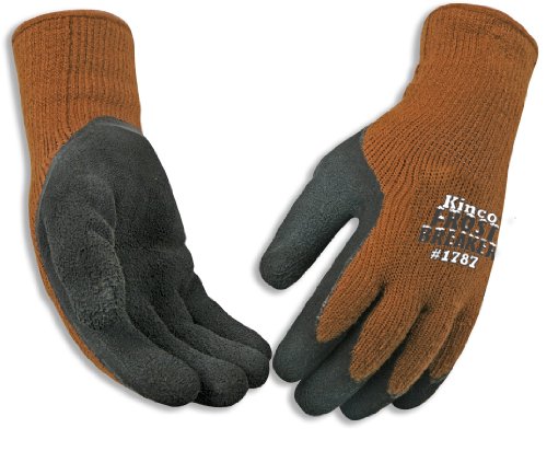 Kinco 1787 Frostbreaker Foam Latex Form Fitting Thermal Gripping Glove, Work, Small, Brown (Pack of 6 Pairs)