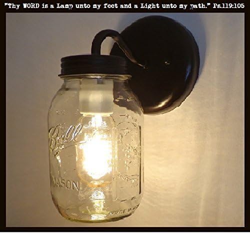 Mason Jar Wall SCONCE Lighting Fixture New Quart