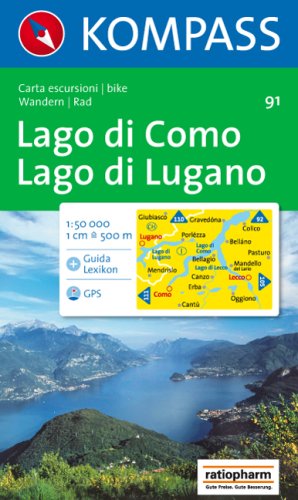 City Travel Guides Discounted  Books : Aqua3 Kompass 091: Lago DI Como (Aqua3 Kompass)