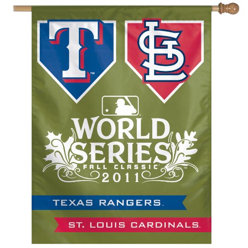 MLB Texas Rangers vs. St. Louis Cardinals 2011 World Series 27-by-37 Inch Vertical Flag