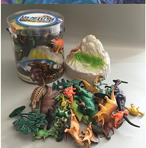 Mingyaa 26pcs Realistic Looking Soft Plastic Model Dinosaur Toy,Dinosaur and Prehistoric Life Collection,Toy Figurine Model - Quality Construction from Safe and BPA Free Materials with map and rockery