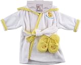 Luvable Friends Bath Robe with Slippers - Woven Terry in Yellow