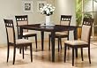 5pc Casual Dining Table & Chairs Set Contemporary Style Cappuccino Finish