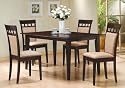 Furniture online: 5pc Casual Dining Table & Chairs Set Contemporary Style Cappuccino Finish