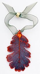 Iridescent Oak Leaf Ornament - Made with Actual Leaf!