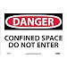 NMC D383P OSHA Sign, "DANGER CONFINED SPACE DO NOT ENTER", 10" Width x 7" Height, Pressure Sensitive Vinyl, Black/Red On White