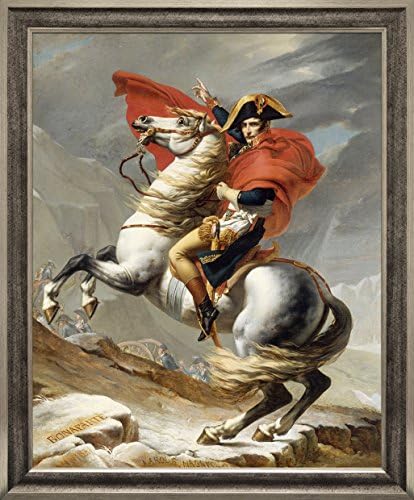 IPIC - Napoleon Crossing the Alps by Jacques-Louis David The World Classic Arts Reproduction, Museum Quality Oil Painting Reproductions, Art Reproductions On Acid-free cotton canvas, matching with high-quality art frame, Easy to hang.30x24