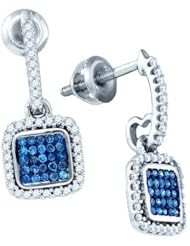 0.33CTW BLUE DIAMOND FASHION EARRING