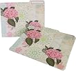 Cavallini Hydrangeas Collage Pink Romantic Set of File Folders with Vintage Writing