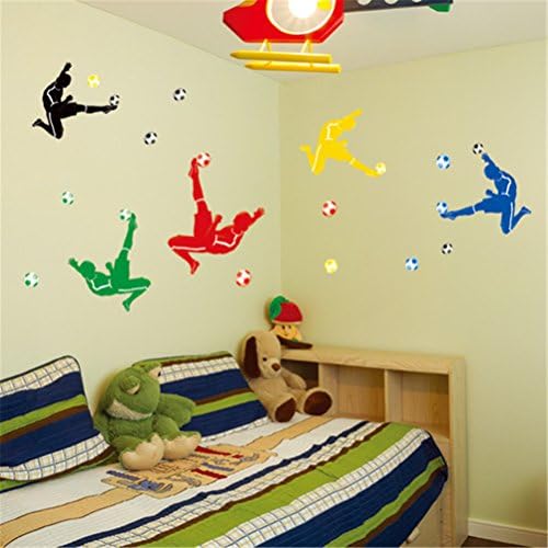 Playing Soccer Design Wall Decals Stickers DIY Removable Wall Decal for Living Room Home Art Decor