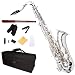 Cecilio 2Series TS-280N Nickel Plated B Flat Tenor Saxophone + Case, Mouthpiece, 11 Reeds, & More