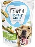 Purina Beneful Healthy Smile Dental Dog Snacks - For Large Dogs - Twists With Peanut Butter Flavor Accented With Real Parsley - 7 Treats Per Package - Pack of 2