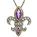 14k Yellow Gold Amethyst and Diamond-Accent title=