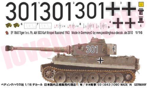 1/16 Tank decal Tiger type 1 (early type) 503 battalion 1865 TB / decal