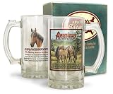 Mustang Horse Glass Beer Mug by American Expedition