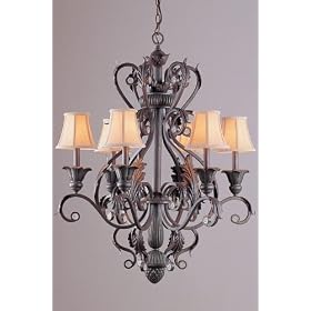 Six light Hand painted Chandelier I, 33Hx30W, DARK RUST by Home Decorators Collection