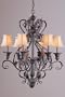 Six - light Hand - painted Chandelier I, 33"Hx30"W, DARK RUST