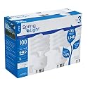 27 Watt Compact Fluorescent Spiral Light Bulb **3 Pack** / 5000K Color Temperature (Bright White/"Daylight" / 100 Watt Incandescent Equivalent (1300 Lumens) / Energy Star Certified
